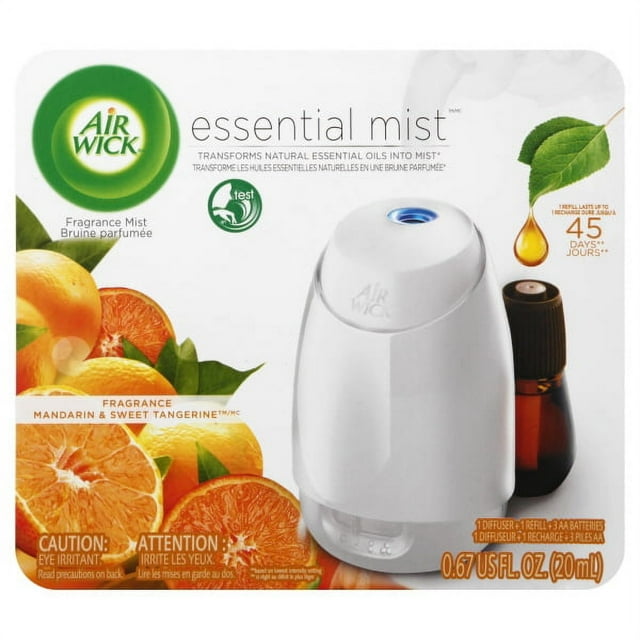 Air Wick Essential Mist, Essential Oil Diffuser, (Diffuser 1 Refill), Mandarin & Sweet Tangerine