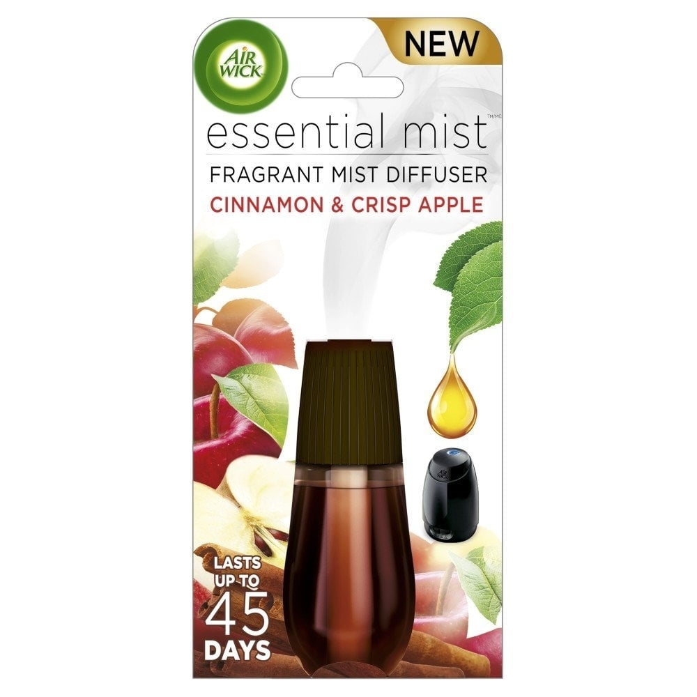 Air Wick Essential Mist Fragrance Oil Diffuser Refill, Cinnamon & Apple Crisp, 1ct