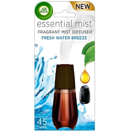 Air Wick Essential Mist Fragrant Mist Diffuser Refill, Fresh Water Breeze 0.67 oz (Pack of 4)