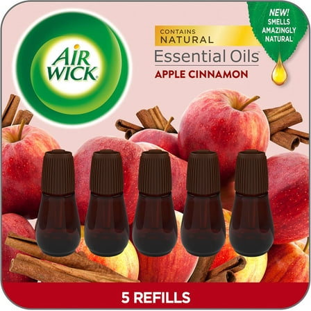 Air Wick Essential Mist Oils Diffuser Air Freshener Refills, Apple Cinnamon, 5 Count