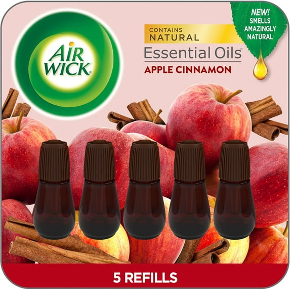 Air Wick Essential Mist Oils Diffuser Air Freshener Refills, Apple Cinnamon, 5 Count