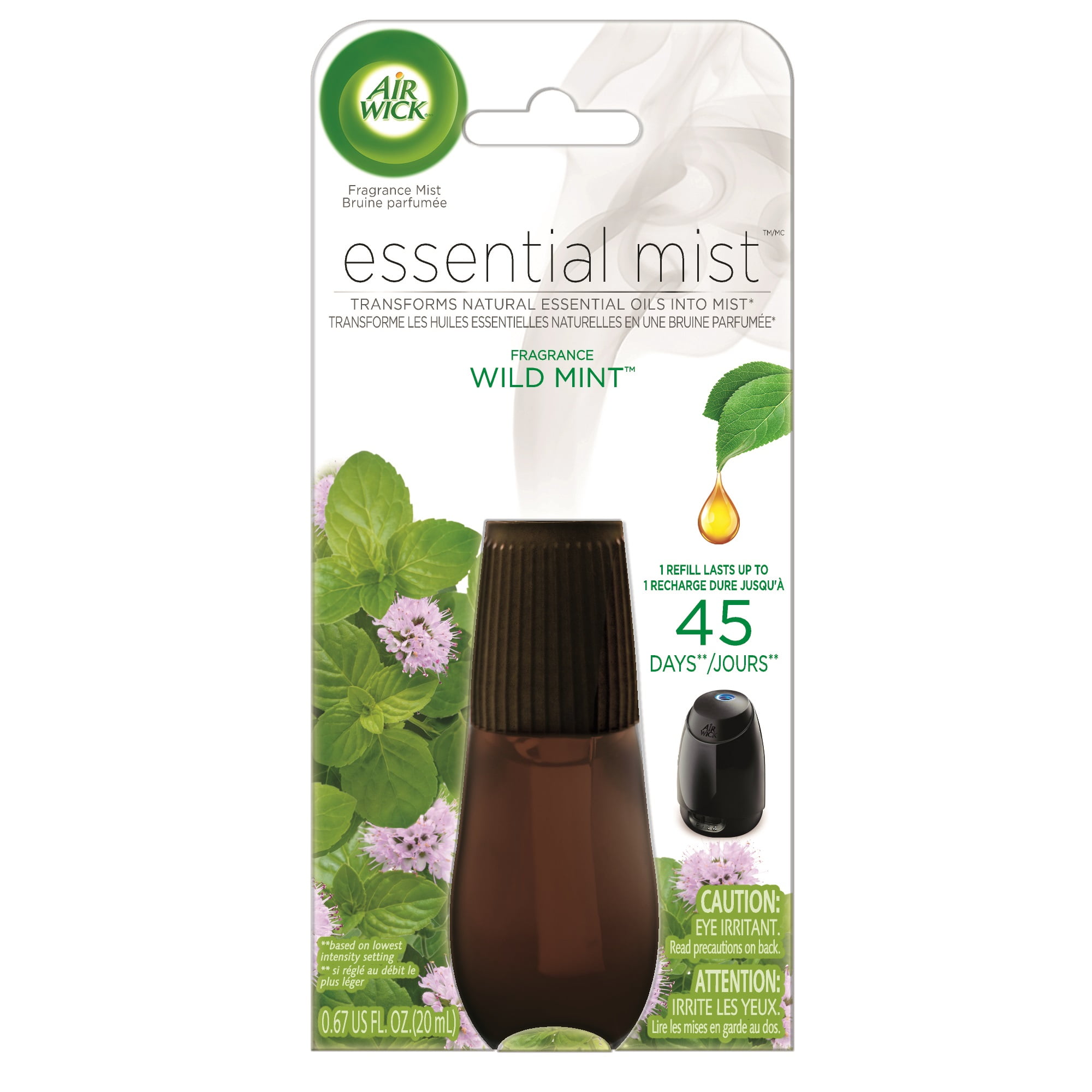 Air Wick Essential Mist Refill, 1 Ct, Wild Mint, Essential Oils