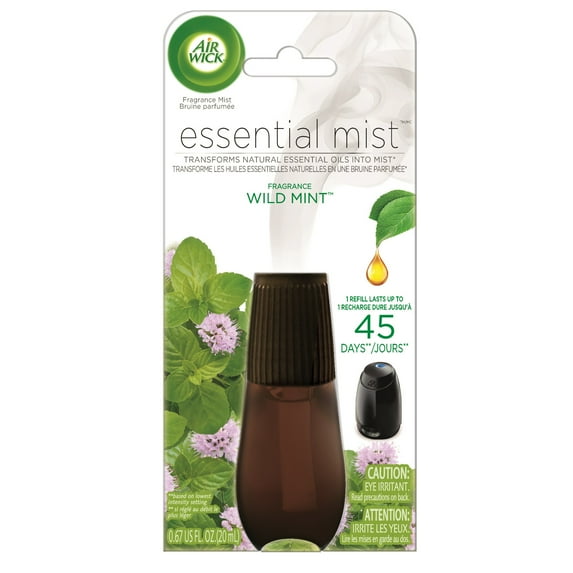 Air Wick Essential Mist Refill, 1 Ct, Wild Mint, Essential Oils Diffuser, Air Freshener
