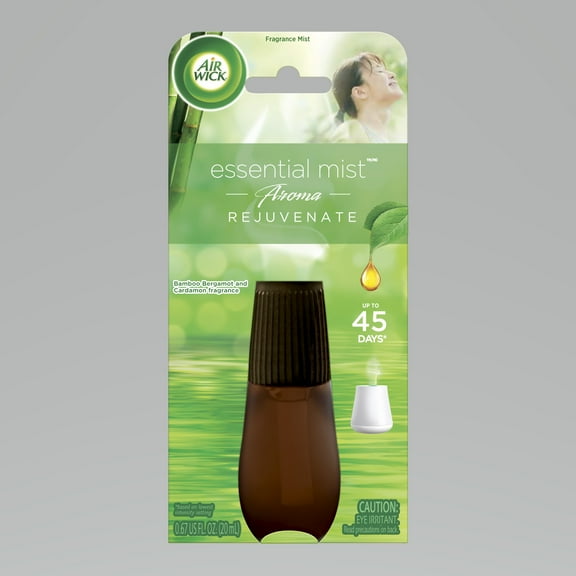 Air Wick Essential Mist Refill, 1 ct, Rejuvenate, Essential Oils Diffuser, Air Freshener, Aroma