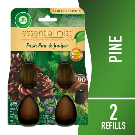Air Wick Essential Mist Scented Oil Air Freshener Diffuser Refills, Fresh Pine and Juniper, 2 Count