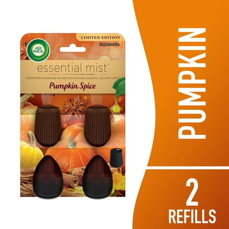 Air Wick Essential Mist Diffuser Air Freshener Refills, Fall Scent, Pumpkin Spice, 2 Count
