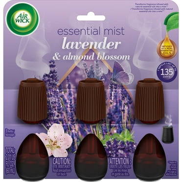 Air Wick Essential Mist Scented Oil Air Freshener Diffuser Refills, Lavender and Almond Blosson, 3 Count