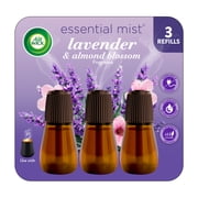Air Wick Essential Mist Refill, 3ct, Lavender and Almond Blossom, Essential Oils Diffuser, Air Freshener