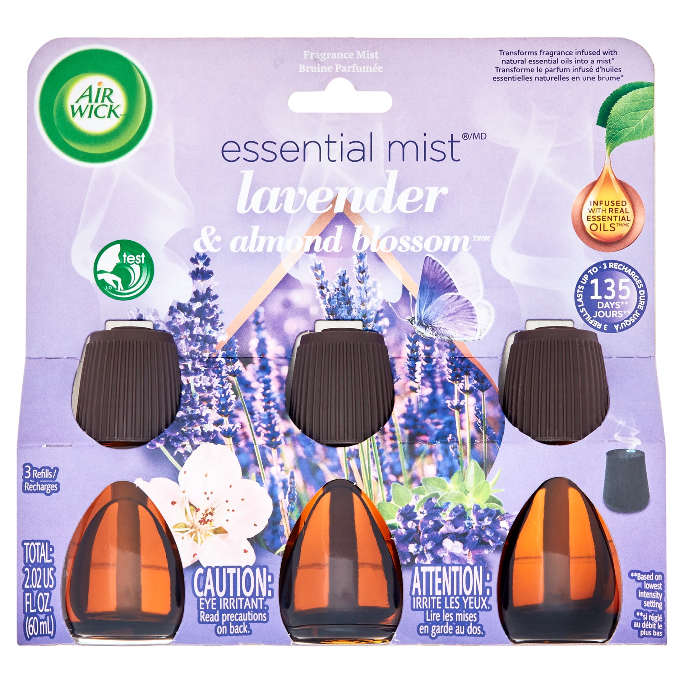 Air Wick Essential Mist Refill, 3 ct, Lavender and Almond Blossom, Essential  Oils Diffuser, Air Freshener 
