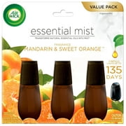 Air Wick Essential Mist Refill, 3 ct, Mandarin and Sweet Tangerine, Essential Oils Diffuser, Air Freshener
