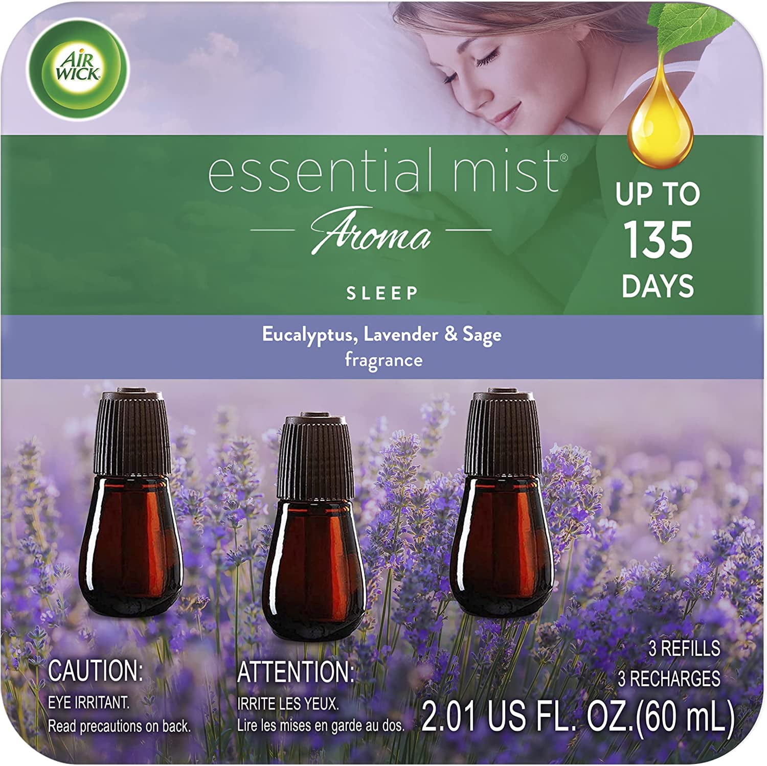 Air Wick Essential Mist Refill, 3 ct, Sleep, Essential Oils Diffuser, Air  Freshener, Aromatherapy 