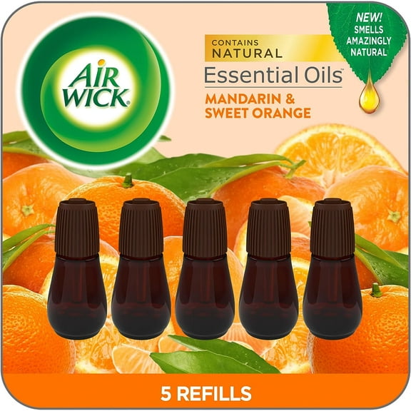 Air Wick Essential Mist Diffuser Air Freshener Refills, Mandarin and Sweet Orange, 5 Count