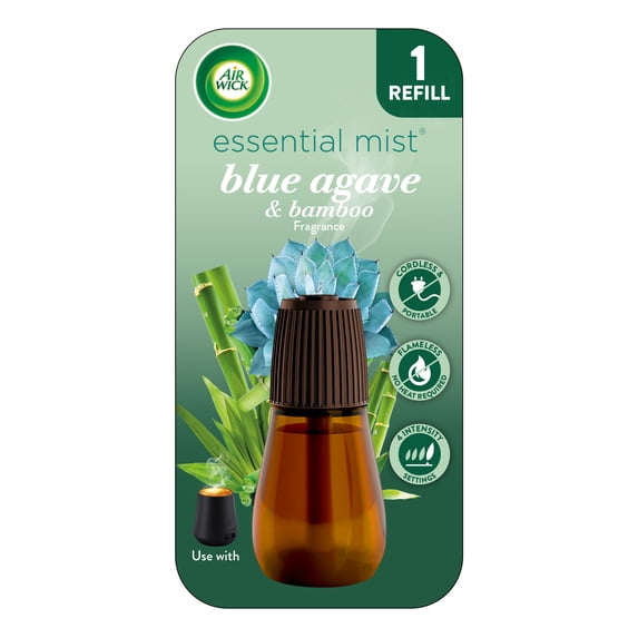 Air Wick Essential Mist Scented Oil Air Freshener Diffuser Refill, Blue Agave and Bamboo, 1 Count