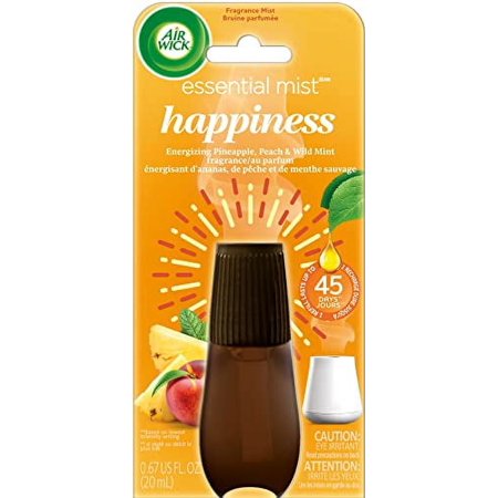 Air Wick Essential Mist Refill, Essential Oils Diffuser, Happiness, 0.67 Oz