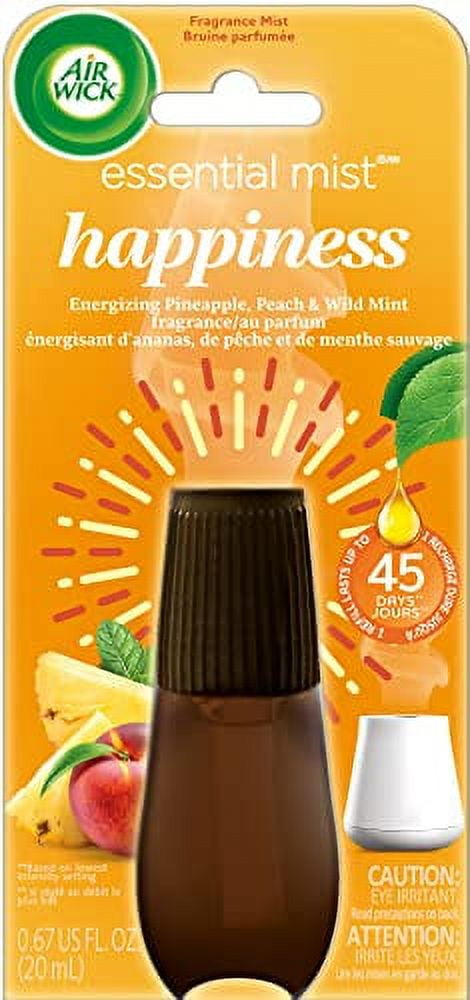 Air Wick Essential Mist Refill, 1 ct, Happiness, Essential Oils Diffuser,  Air Freshener, Aroma