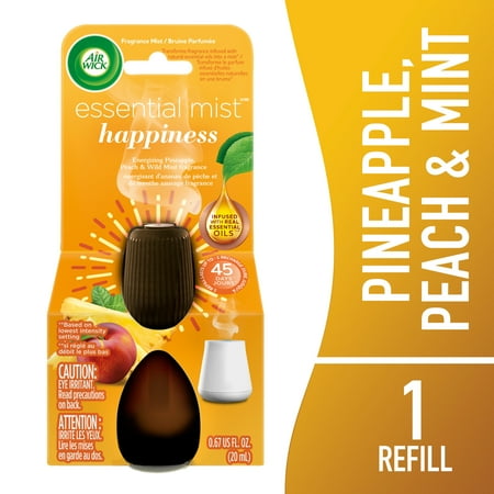 Air Wick Essential Mist Scented Oil Air Freshener Diffuser Refill, Pineapple Peach and Mint, 1 Count