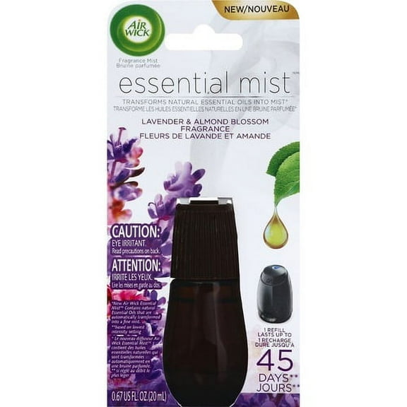 Air Wick Essential Mist Scented Diffuser Oil Refill - Oil - 0.7 fl oz (0 quart) - Lavender & Almond Blossoms - 45 Day - 1 / Each - Long Lasting | Bundle of 10 Each