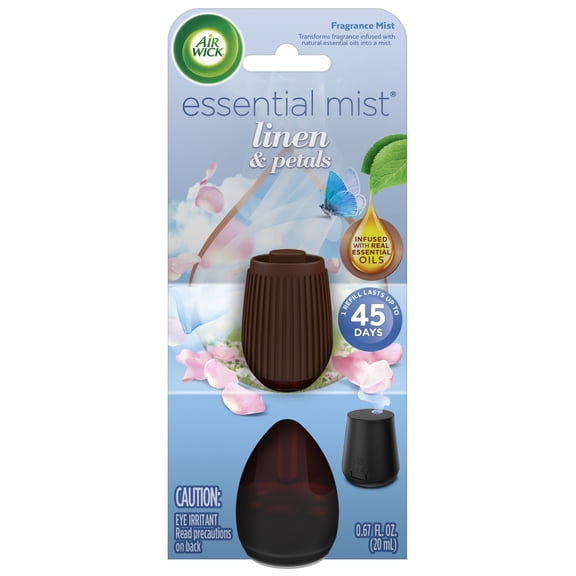 Air Wick Essential Mist Scented Oil Air Freshener Diffuser Refill, Linen and Petals, 1 Count
