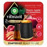 Air Wick Essential Mist Scented Oil Cordless Diffuser Starter Kit, Warm Apple & Cinnamon, 2 Piece