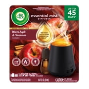Air Wick Essential Mist Scented Oil Cordless Diffuser Starter Kit, Warm Apple & Cinnamon, 2 Piece