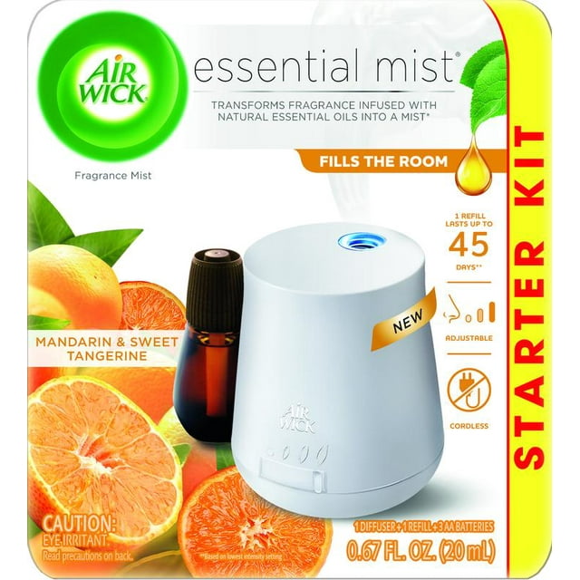 Air Wick Essential Mist Starter Kit (Diffuser + Refill), Mandarin and