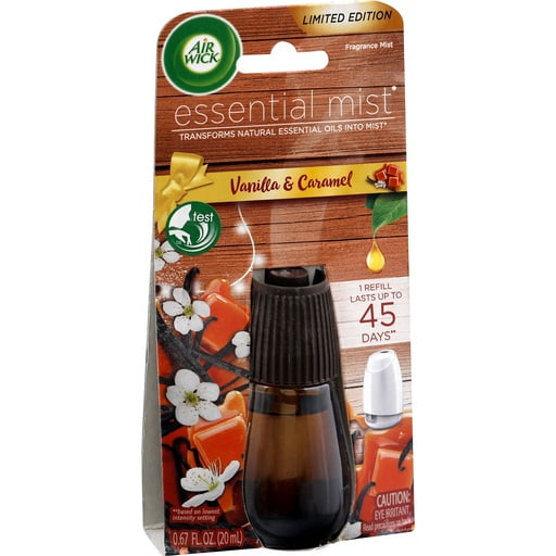 Air Wick Essential Mist Diffuser Oil Refills, Vanilla and Caramel Fall Scent, Air Freshener Fragrance Spray Refill Pack of 3