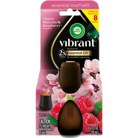 Air Wick Essential Mist Vibrant Scented Oil Air Freshener Diffuser Refill, Cherry Blossom and Raspberry, 1 Count
