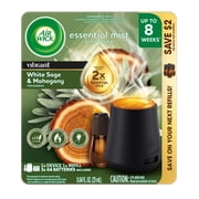 Air Wick Essential Mist Vibrant Scented Oil Cordless Diffuser Starter Kit, White Sage & Mahogany, 2 Piece