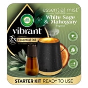 Air Wick Essential Mist Vibrant Scented Oil Air Freshener Diffuser Starter Kit, White Sage and Mahogany, 2 Piece