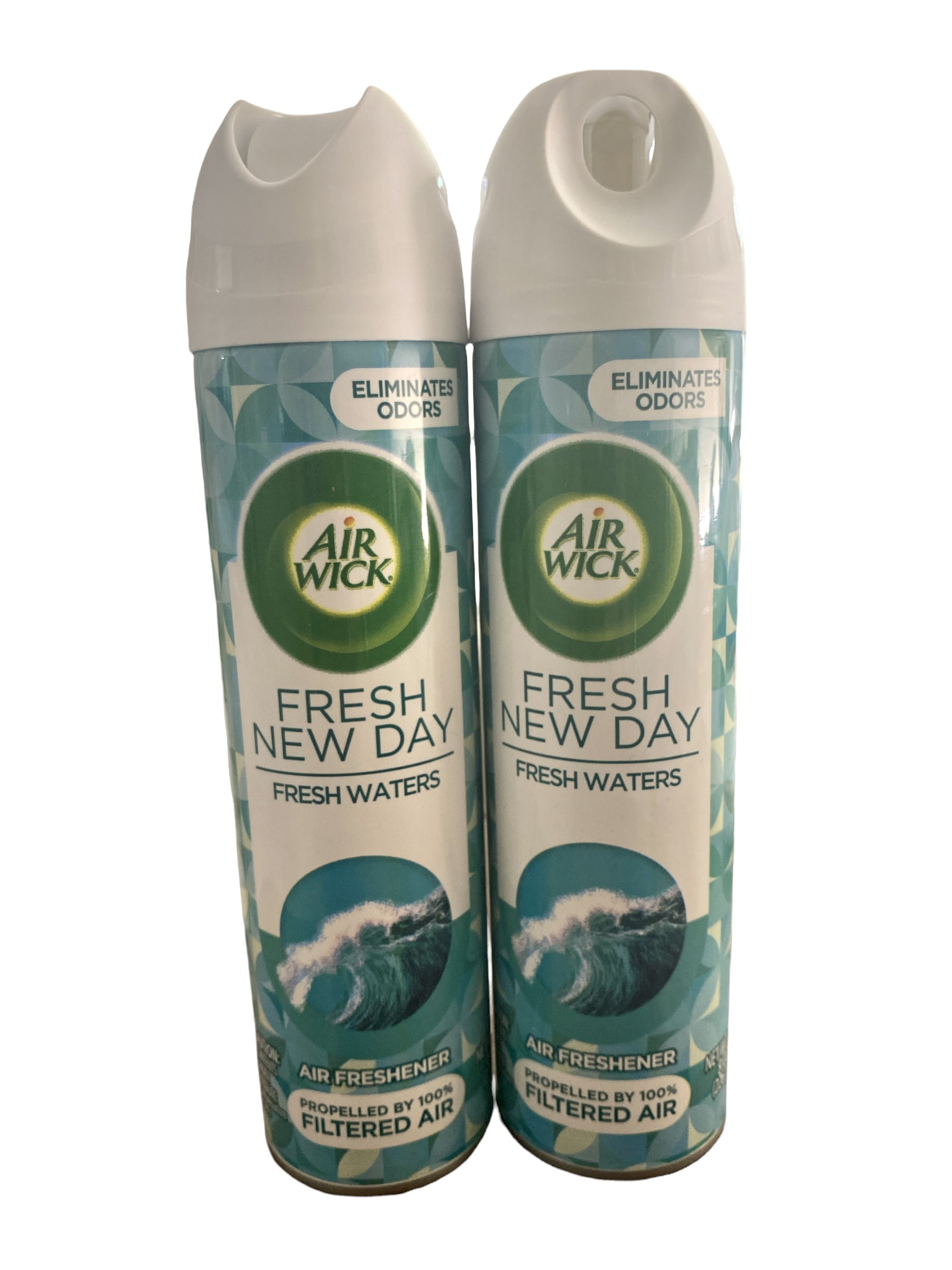 Air Wick Fresh new Day Eliminates odors Air freshener Fresh Waters  Propelled by 100 % Filtered air 8oz each 2 Pack 
