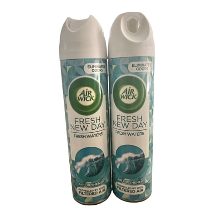 Air Wick Fresh new Day Eliminates odors Air freshener Fresh Waters Propelled by 100 % Filtered air 8oz each 2 Pack