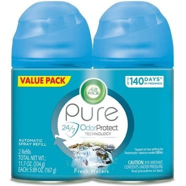 Air Wick Freshmatic 2 Refills Automatic Spray, Fresh Waters, (2X6.17oz), Air Freshener