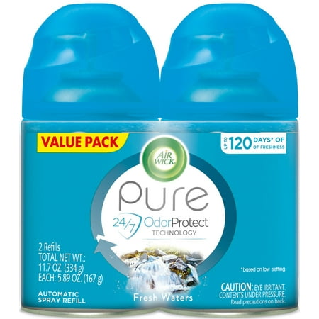 Air Wick Freshmatic 2 Refills Automatic Spray, Fresh Waters, (2X6.17oz), Air Freshener