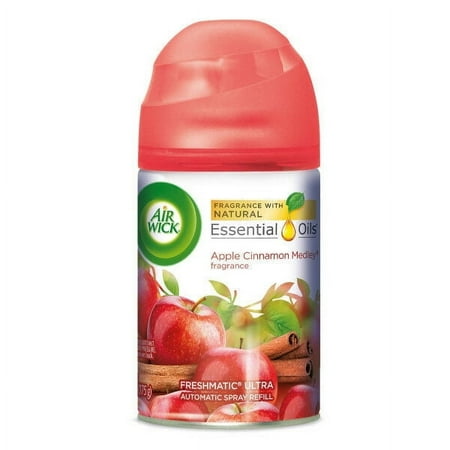 Air Wick Freshmatic Automatic Spray Air Freshener, Apple Cinnamon Medley Scent, 1 Refill 6.17 oz