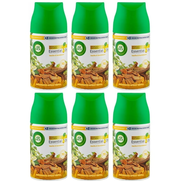 Air Wick Freshmatic Automatic Spray Air Freshener, Sandalwood Scent, 1 Refill, 6.17 Ounce Pack of 6