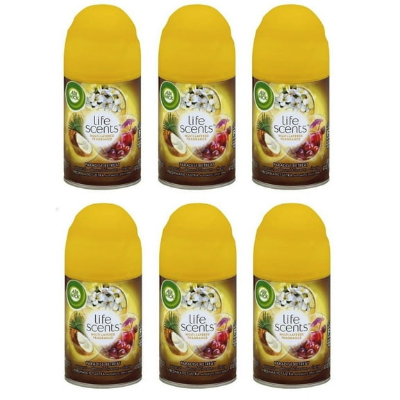 Air Wick Freshmatic Refill Automatic Spray Air Freshener, Paradise Retreat, 6.17 oz, 6 Count