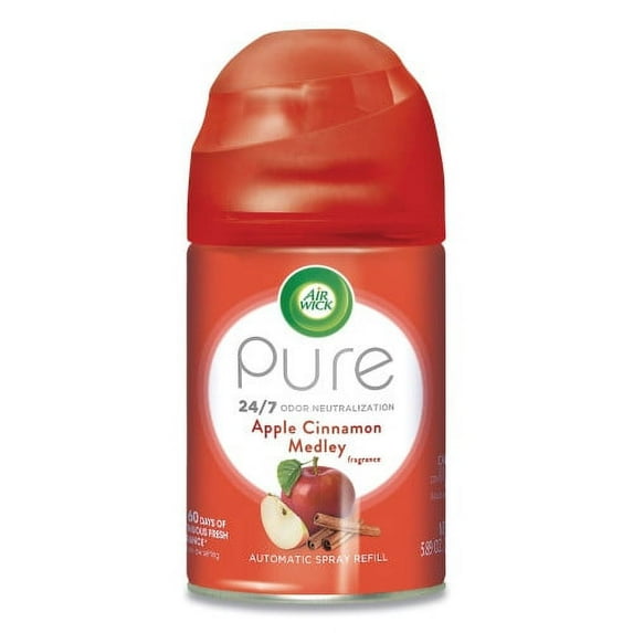 Air Wick Freshmatic Ultra Spray Refill, Apple Cinnamon Medley, 5.89 oz Aerosol Spray, 6/Carton, Each