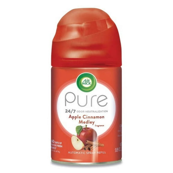 Air Wick Freshmatic Ultra Spray Refill, Apple Cinnamon Medley, 5.89 oz Aerosol Spray, 6/Carton, Each