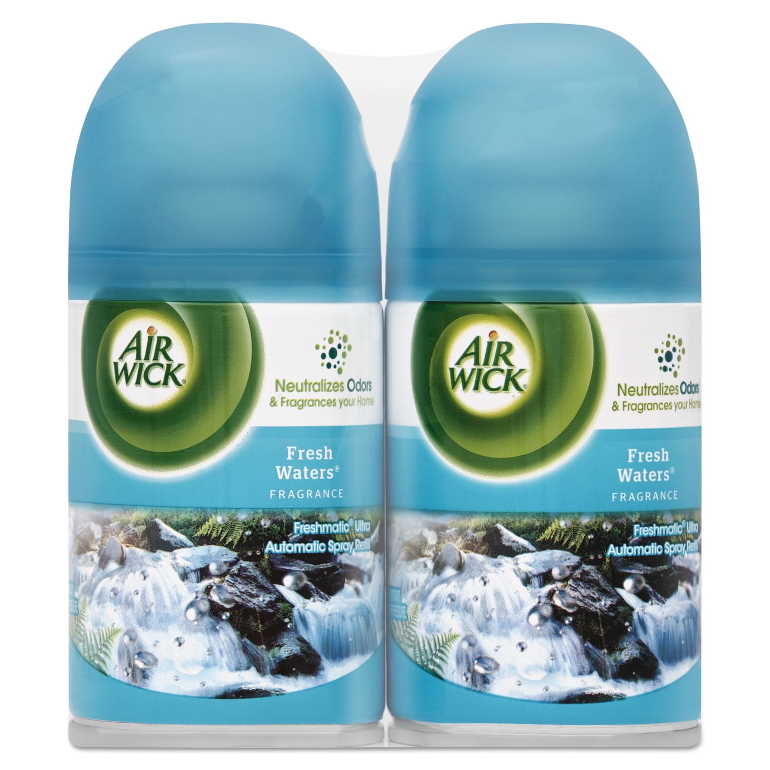 Air Wick Fresh new Day Eliminates odors Air freshener Fresh Waters  Propelled by 100 % Filtered air 8oz each 2 Pack