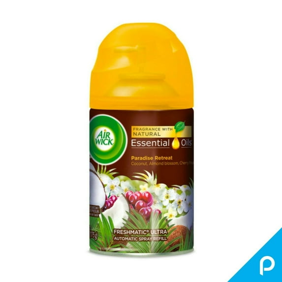 Air Wick Life Scents Automatic Air Freshener Spray, Paradise Retreat with Coconut, Almond Blossom & Cherry Scent (Pack of 2)