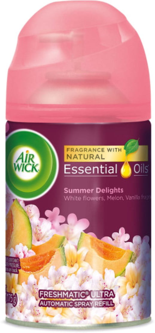 Air Wick Life Scents Automatic Air Freshener Spray, Summer Delights with White Flowers, Melon & Vanilla Scent, (Pack of 6)