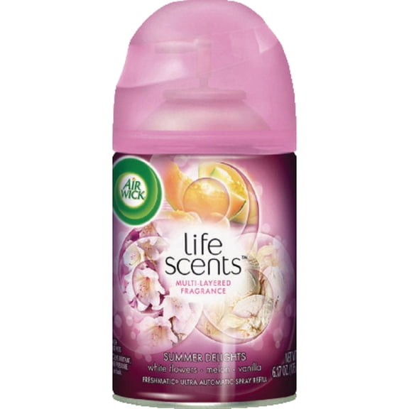 Air Wick Life scents Freshmatic Ultra Automatic Spray Refill, Summer Delights 6.17 oz ( Pack of 2)