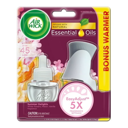 Air Wick Plug-In Scented Oil Air Freshener Warmer Starter Kit, Summer Delights, 2 Piece