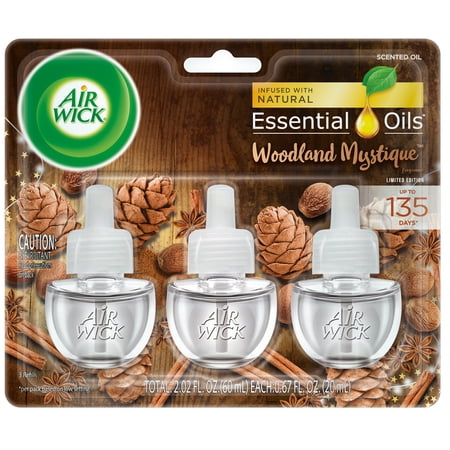 Air Wick Plug In Essential Oil Refills, Woodland Mystique, 3 count