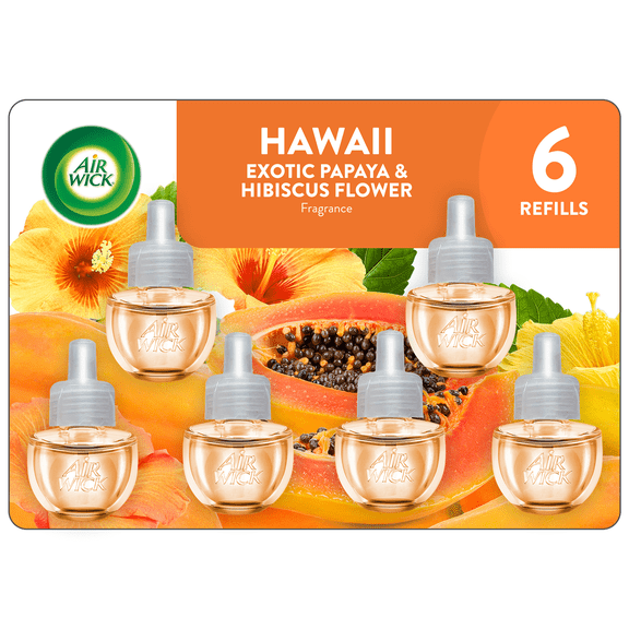 (5 pack) Air Wick Plug-In Scented Oil Refills, Hawaii Exotic Papaya ...