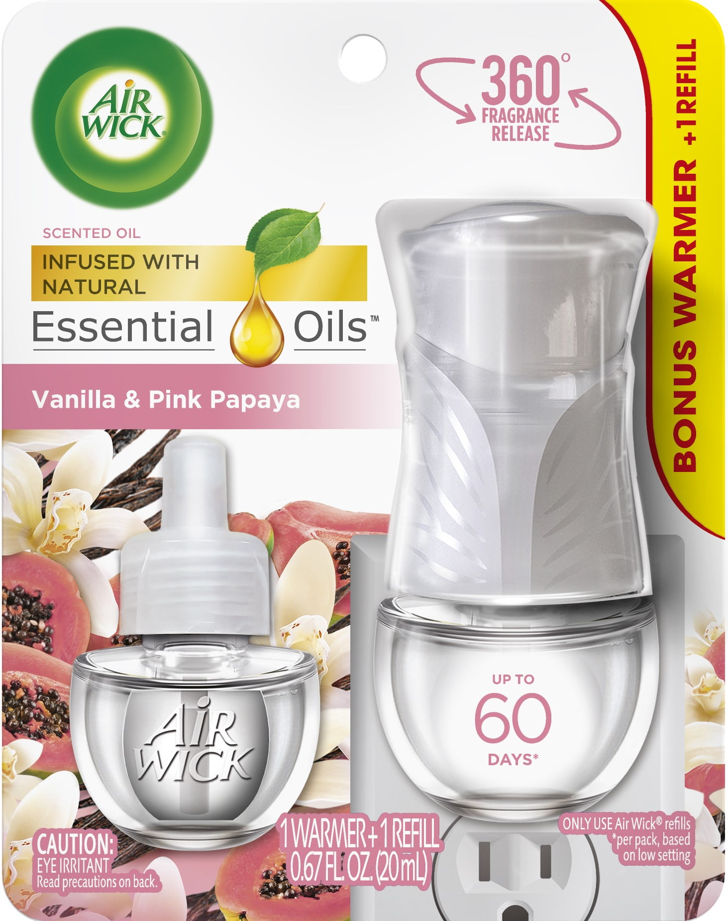 Air Wick Plug in Scented Oil Refill Vanilla & Pink Papaya Air Freshener  Essential Oils, 2 ct - King Soopers
