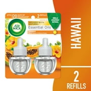 Air Wick Plug-In Scented Oil Air Freshener Warmer Refills, Hawaii Exotic Papaya and Hibiscus Flower, 2 Count