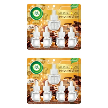 Air Wick Plug in Scented Oil 10 Refills, Bake Sugar Caramel and Chocolate, Essential Oils, Air Freshener, Fall Scent, Holiday decor