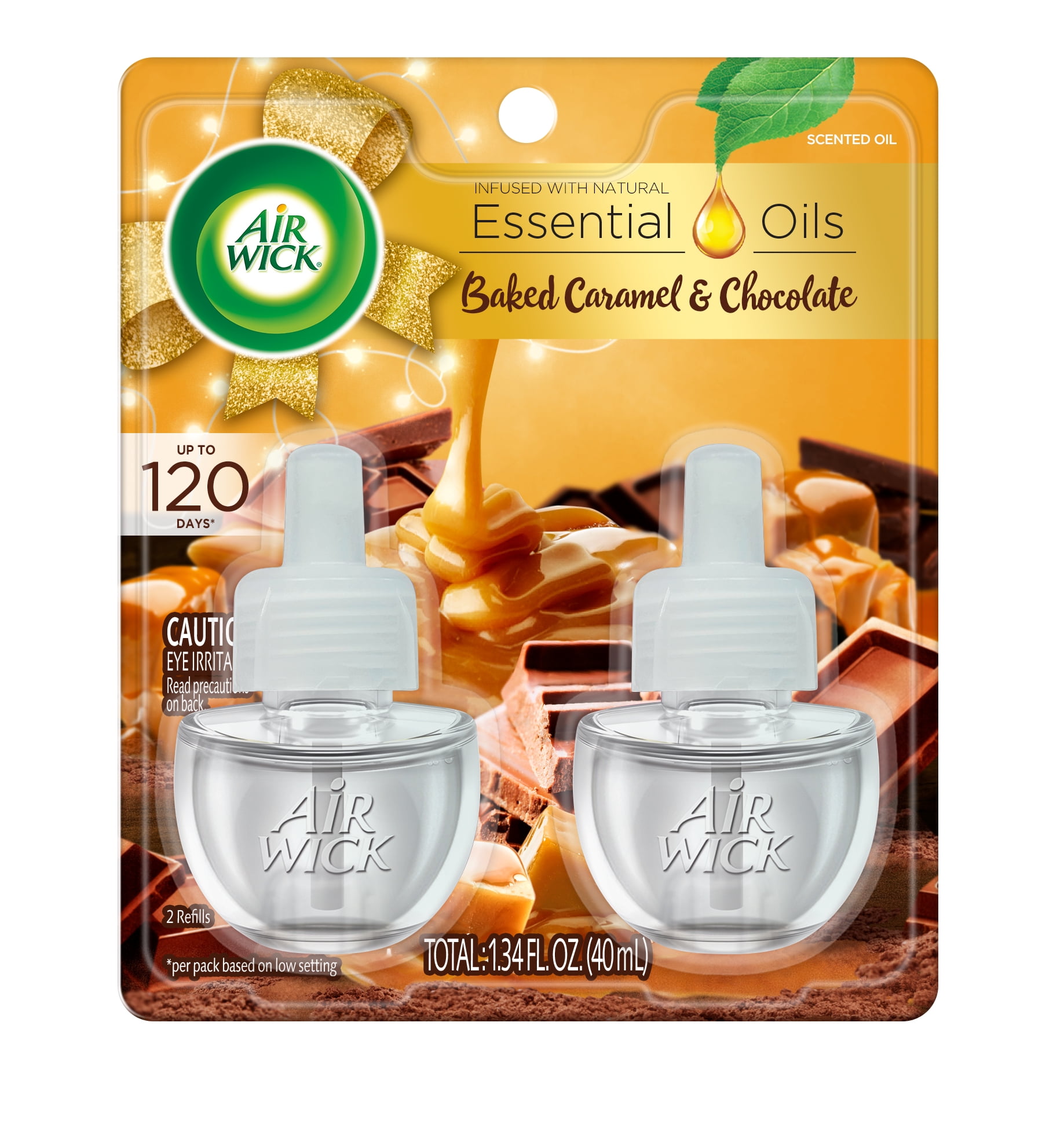 Air Wick Plug in Scented Oil 2 Refills, Baked Caramel and Chocolate