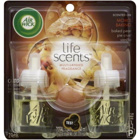 Air Wick Plug in Scented Oil 2 Refills, Mom's Apple Pie, (2x0.67oz), Essential Oils, Air Freshener